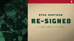 Minnesota Wild Signs Ryan Hartman to Contract Extension | Minnesota Wild