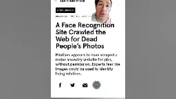facial recognition software scrapes dead people's faces to train algorithm #shorts