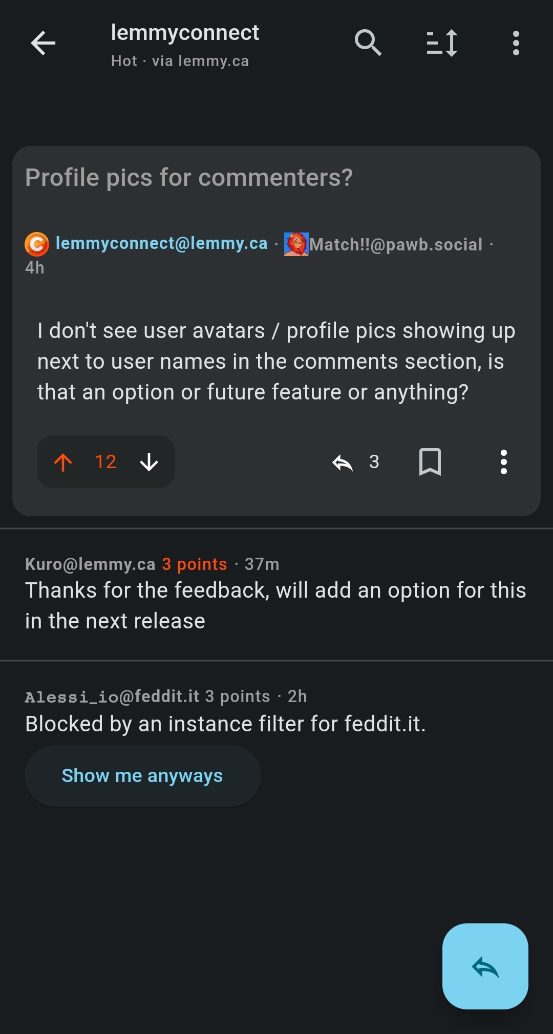 instance user blocked