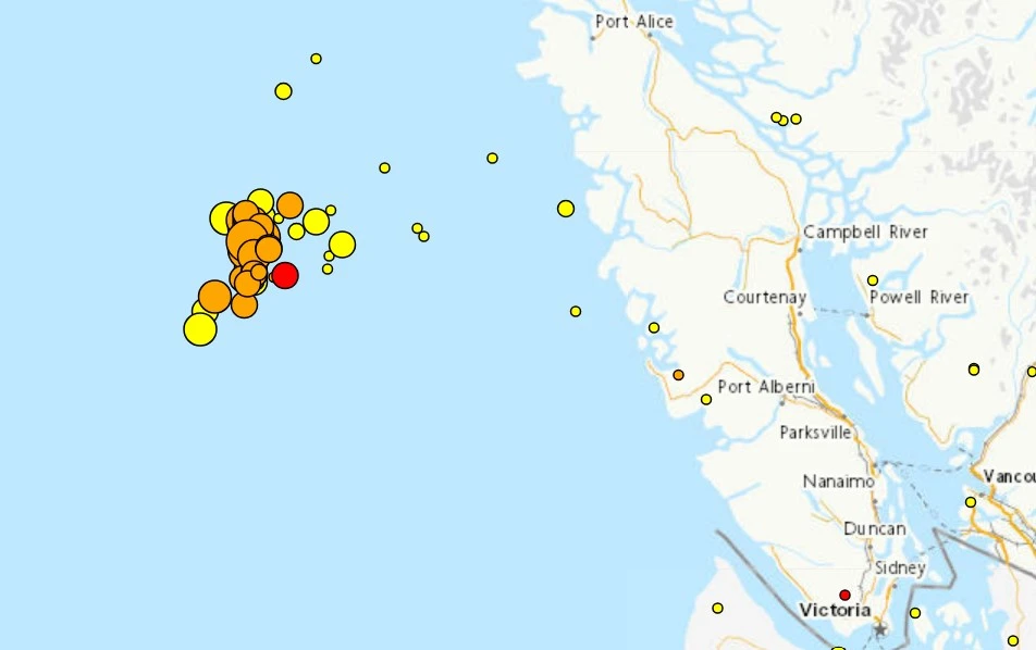 BC earthquakes: 'Swarm' continues off Vancouver Island