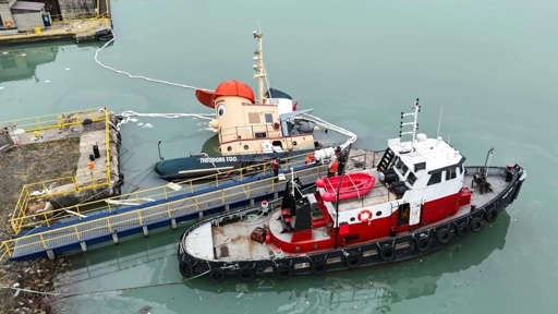 Iconic Halifax tugboat Theodore Too partially sunk at Ontario dock