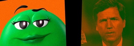 green m&m Tucker Carlson