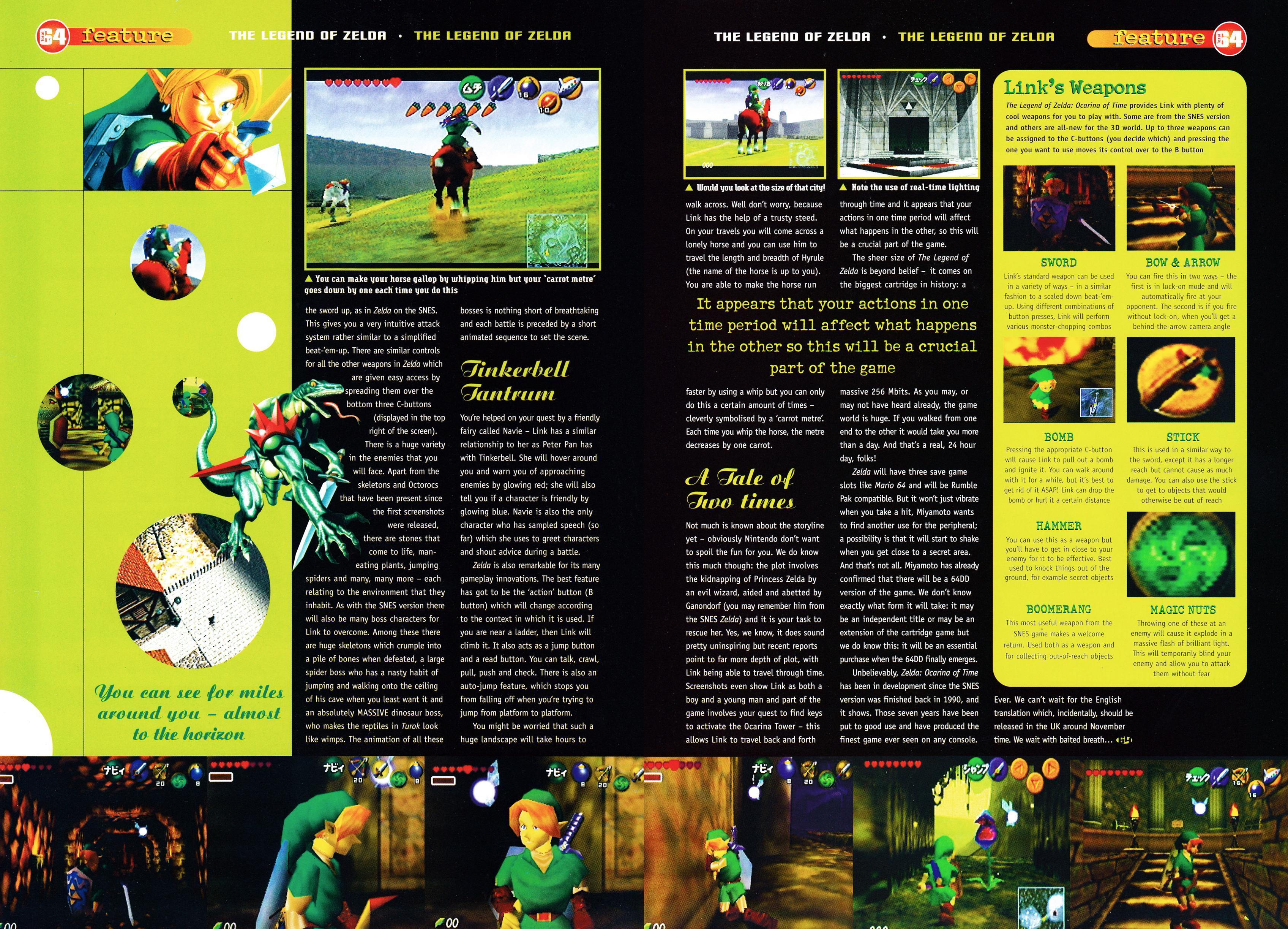 Preview for The Legend of Zelda: Ocarina of Time on Nintendo 64 from Total 64 No.13 Volume 2 Issue 1 - February 1998 (UK)