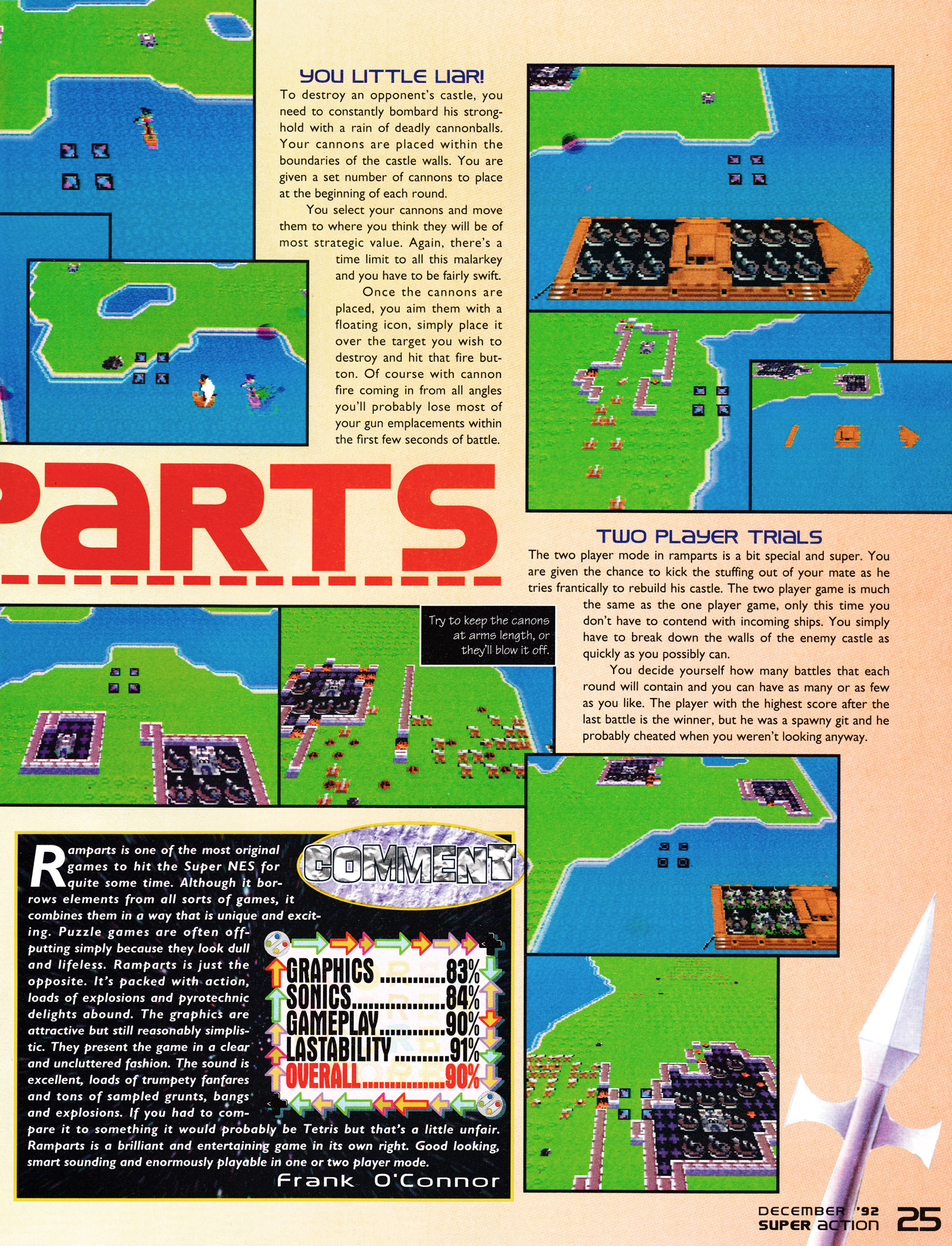 Review for Rampart on Super Nintendo from Super Action 3 - December 1992 (UK)

score: 90%