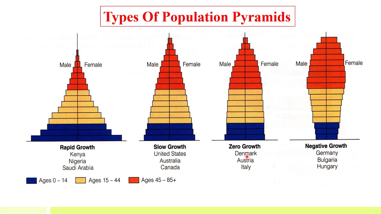 4 example demographic pyramids