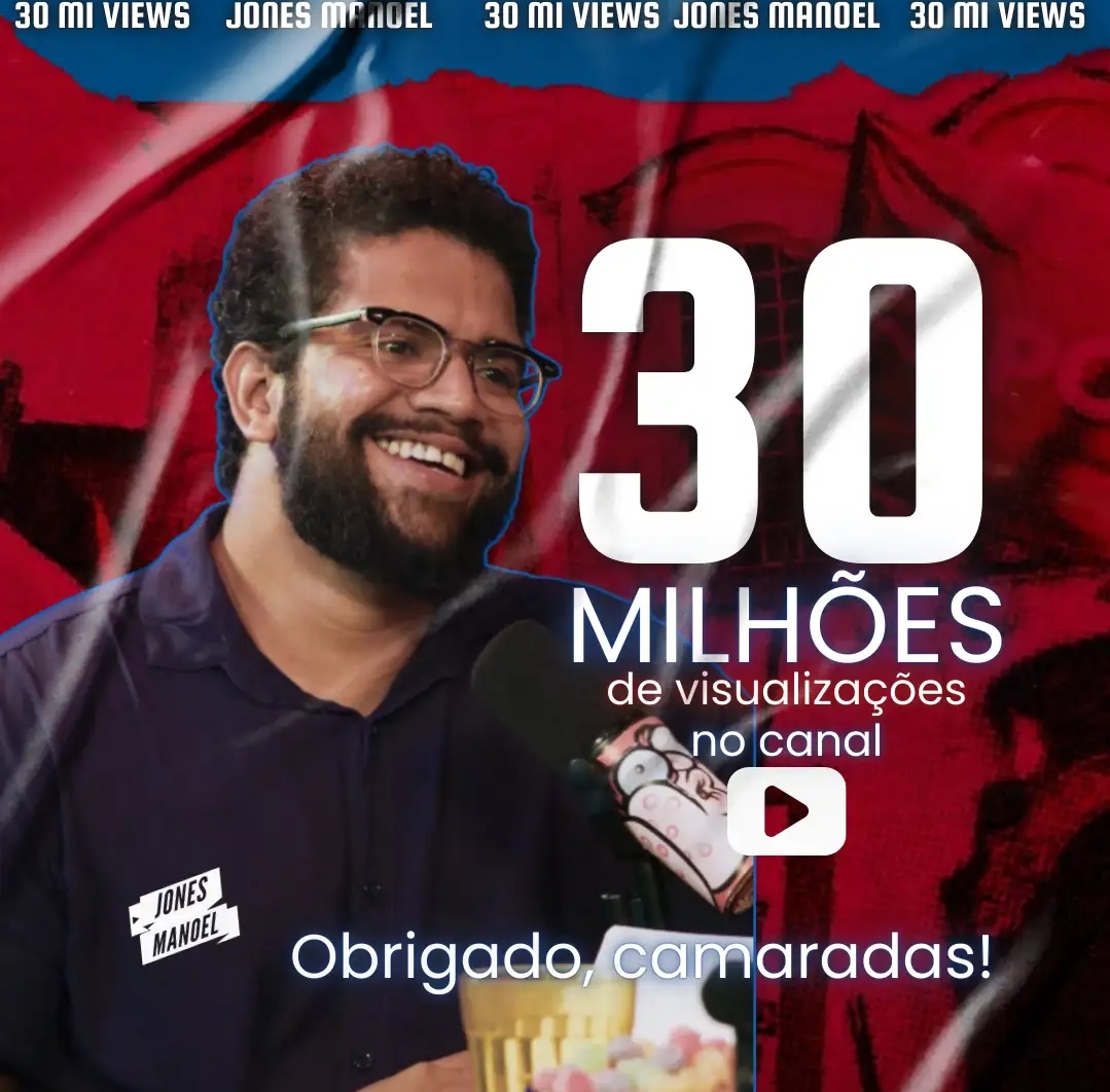 Foto do Jones comemorando 30 milhões de visualizações