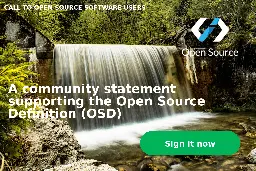 A community statement supporting the Open Source Definition (OSD)