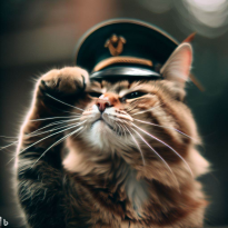 cat salutes