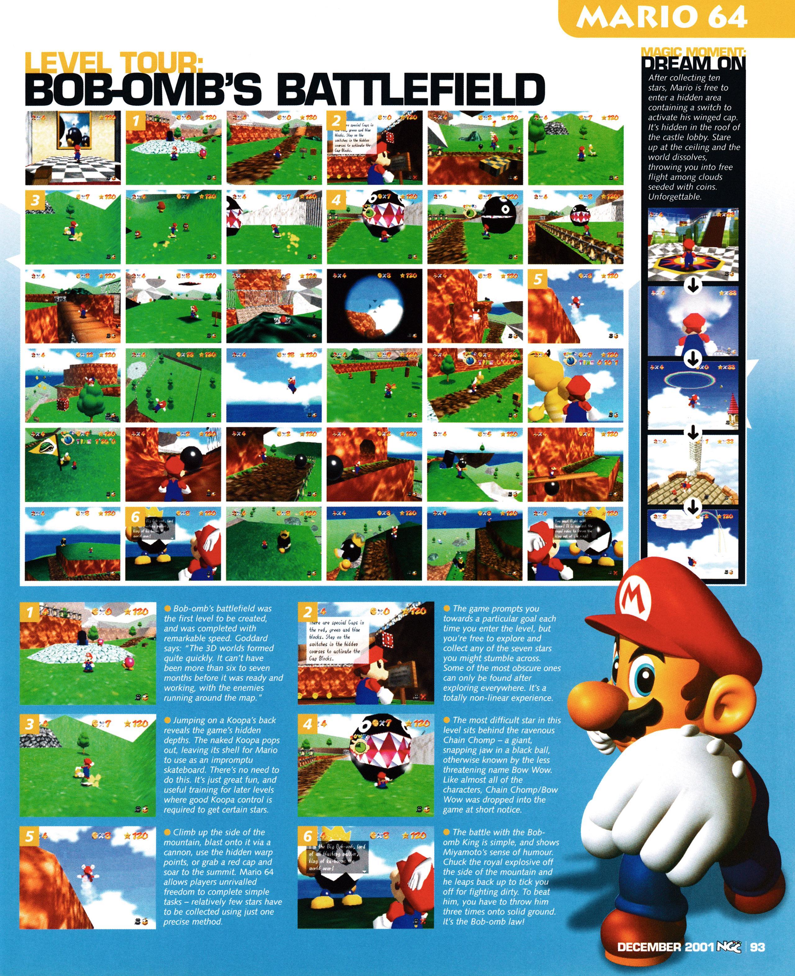 Feature titled:
The Making of... Super Mario 64 on Nintendo 64.
Taken from NGC Magazine 61 - December 2001 (UK)
