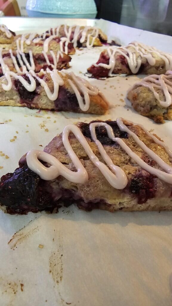 Blackberry and Blueberry Sourdough Scones 