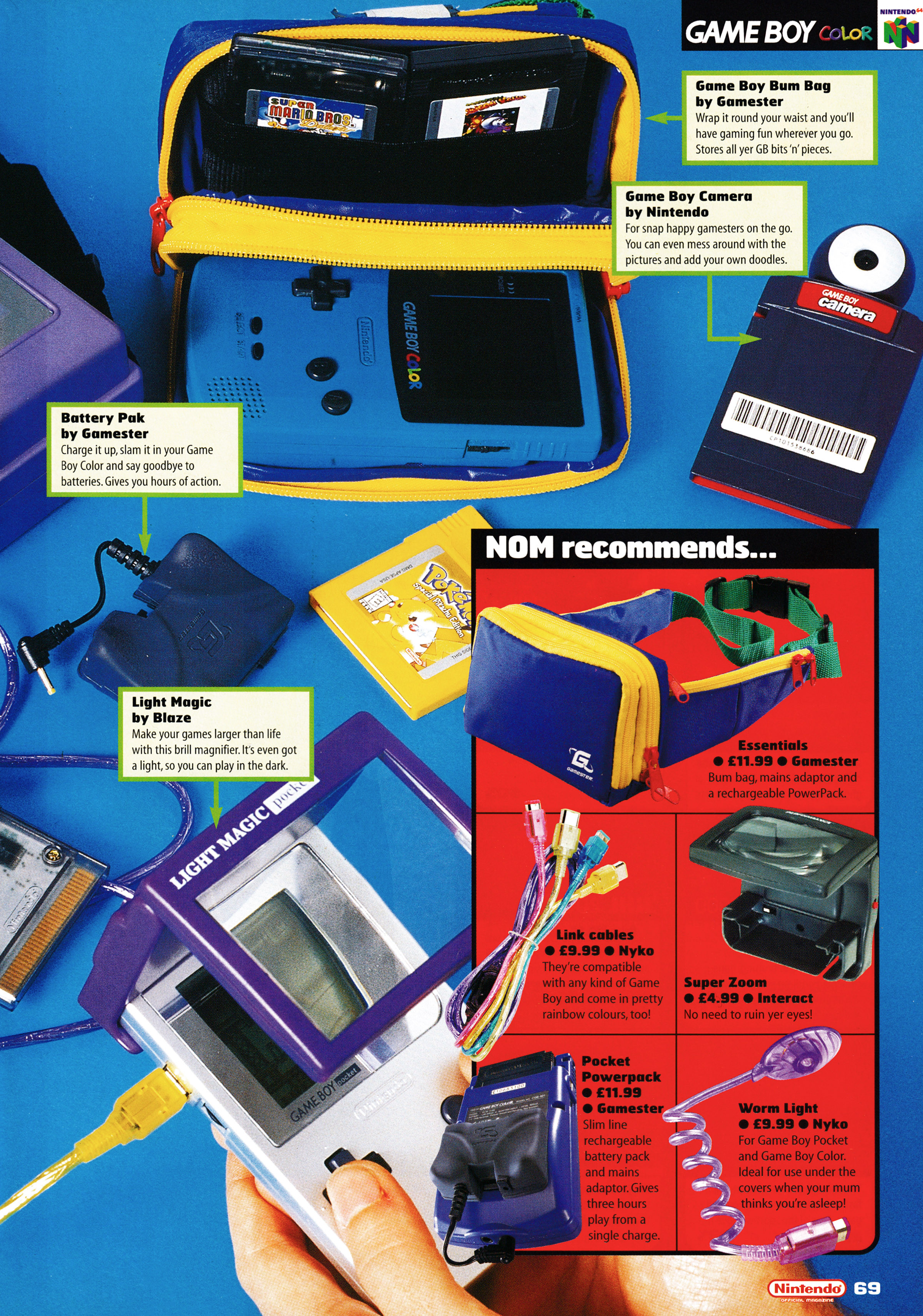 Little feature titled: Gadgets & Gizmos for the Game Boy Color.
Taken from Nintendo Official Magazine 87 - December 1999 (UK)