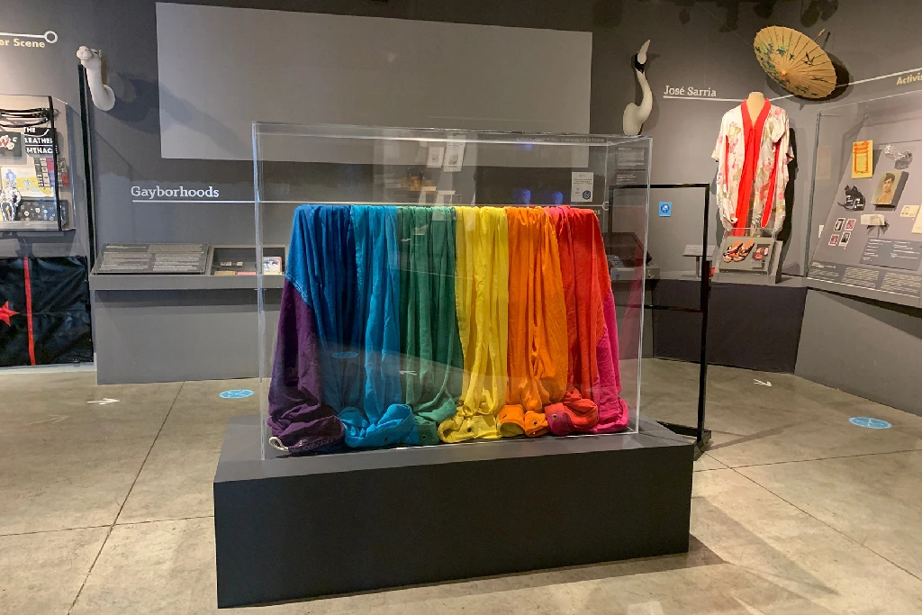 Part of the original Pride flag designed and sew by Gilbert Baker in 1978