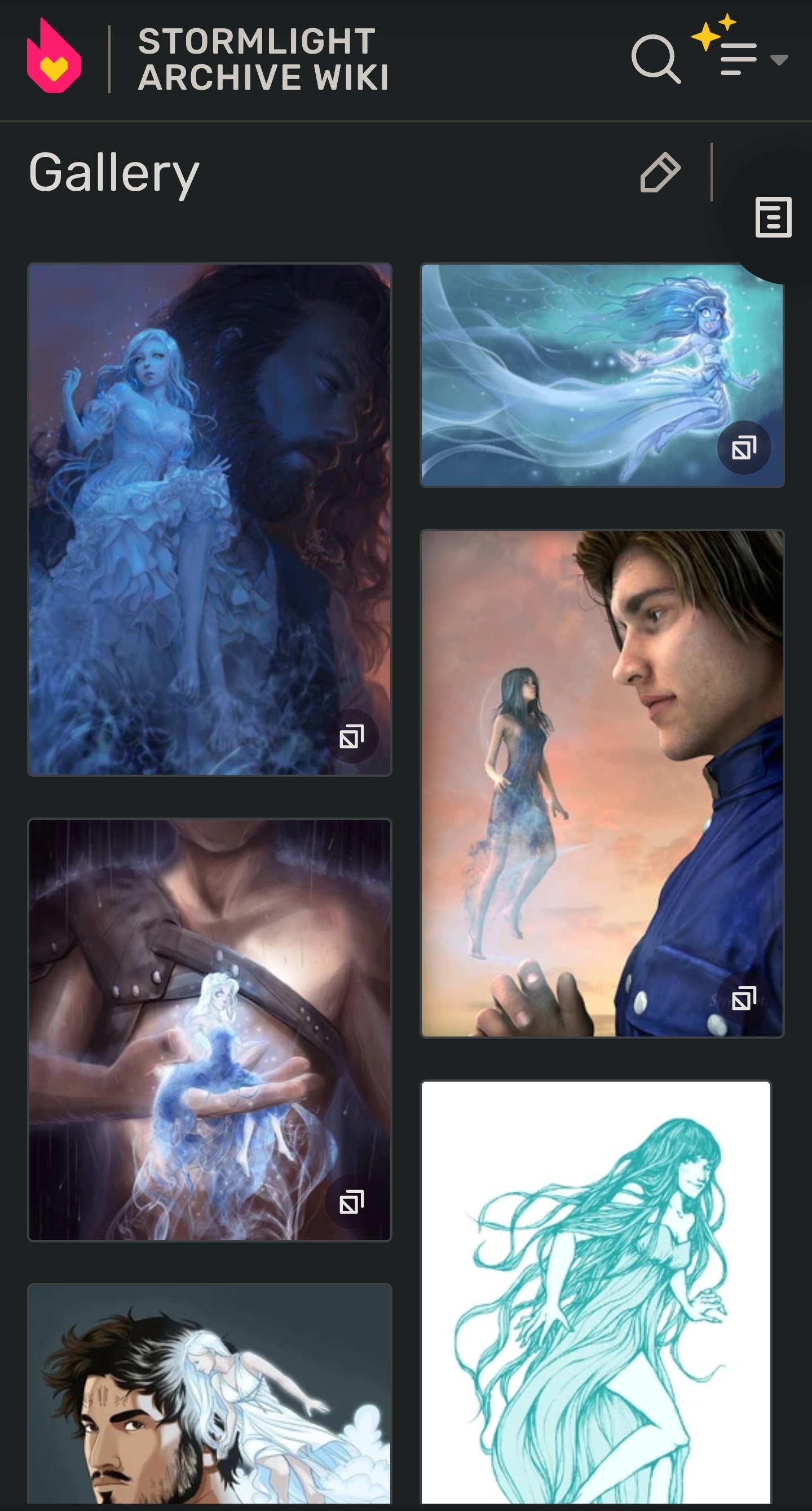 Screenshot of a gallery showing different photos of Sylphrena