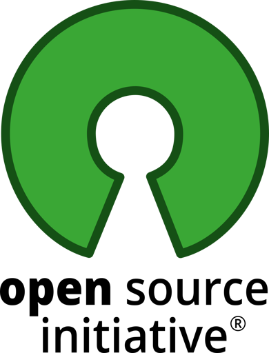 Logo der Open Source Initiative. Ein grüner Kreis mit einer Öffnung.