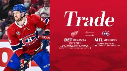 Red Wings acquire Petry from Canadiens in exchange for Lindstrom