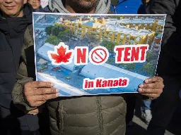 Hundreds protest against proposed tents in Kanata for asylum seekers