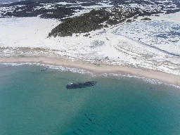 A ghostly shipwreck has emerged in Newfoundland, and residents want to know its story