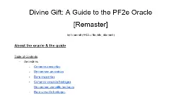 Divine Gift: A Guide to the PF2e Oracle [Remaster]