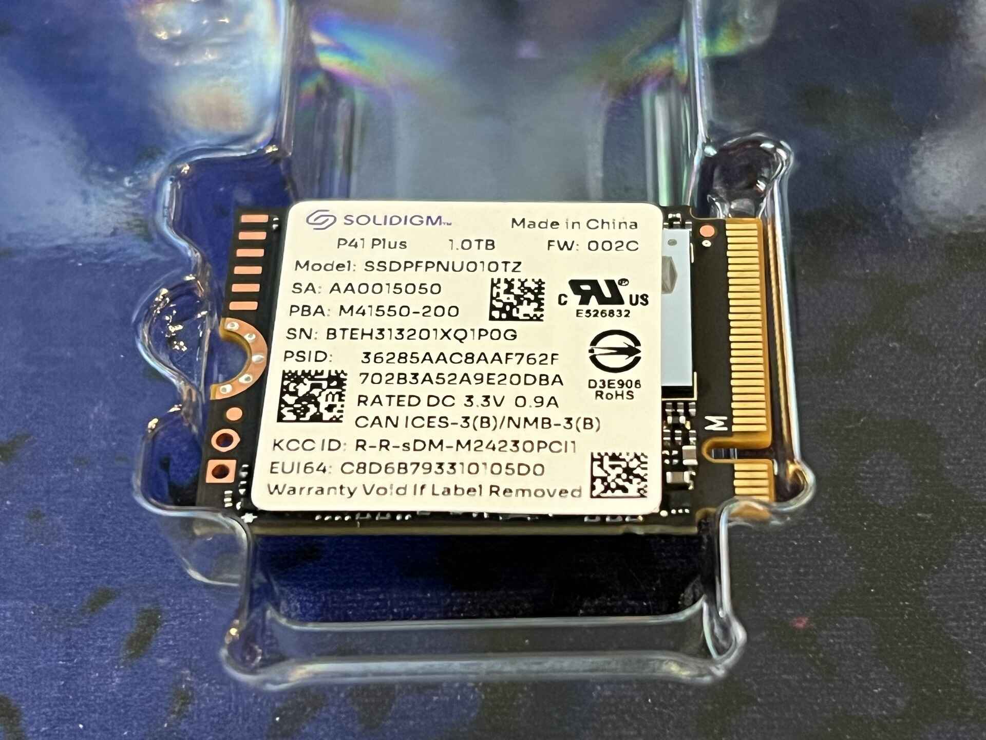 Photograph of the Solidgm P41 Plus SSD