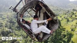 WATCH: Drone shows people trapped in Pakistan cable car