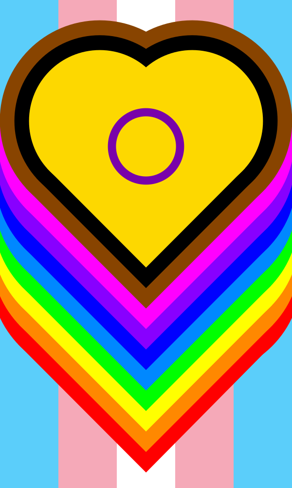 vertically oriented heart style variant of  the Queer Symmetry Flag