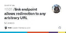 /link endpoint allows redirection to any arbitrary URL · Issue #101 · rystaf/mlmym