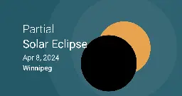 April 8, 2024 Partial Solar Eclipse in Winnipeg, Manitoba, Canada