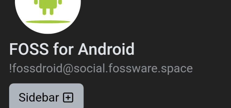 The community page of !fossdroid@social.fossware.space as viewed from lemmy.ca, showing the title and ! link.