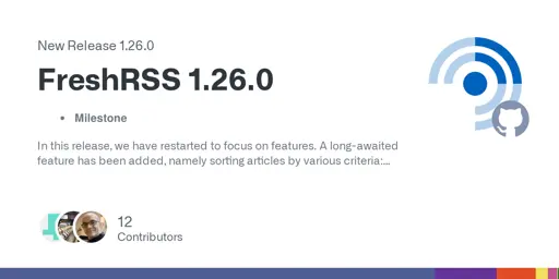 Release FreshRSS 1.26.0 · FreshRSS/FreshRSS