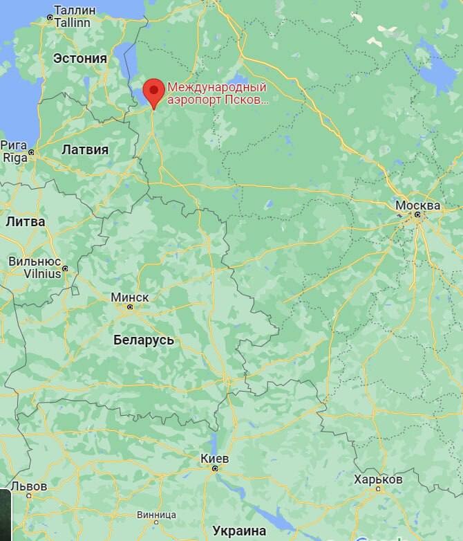 Location of Pskov