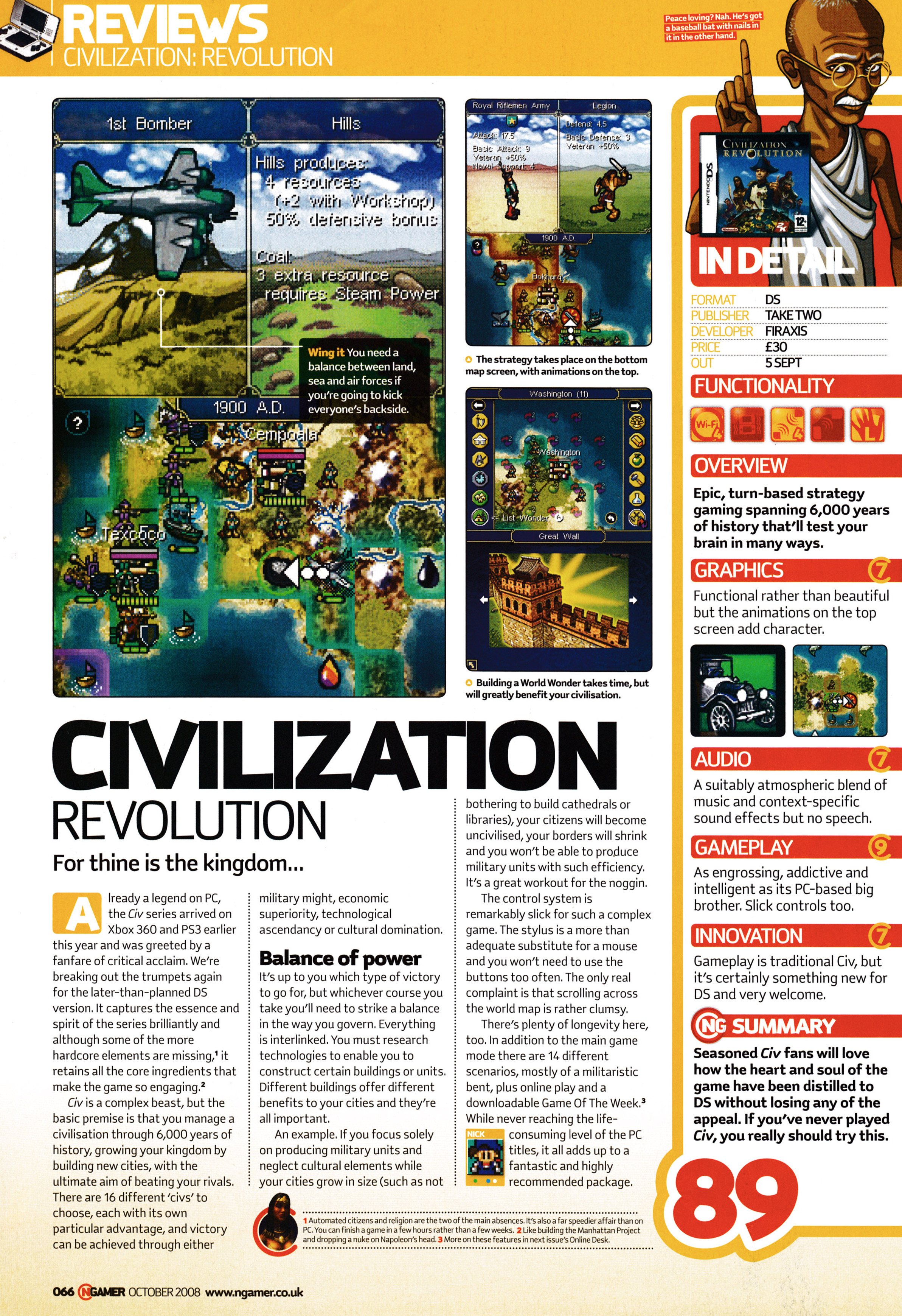 Review for Civilization Revolution on Nintendo DS from NGamer 27 - October 2008 (UK)

score: 89%