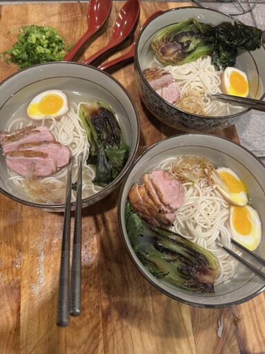 After cooking u/ramen_lord recipes for years, made my own duck ramen with shio tare recipe… Soooo good.